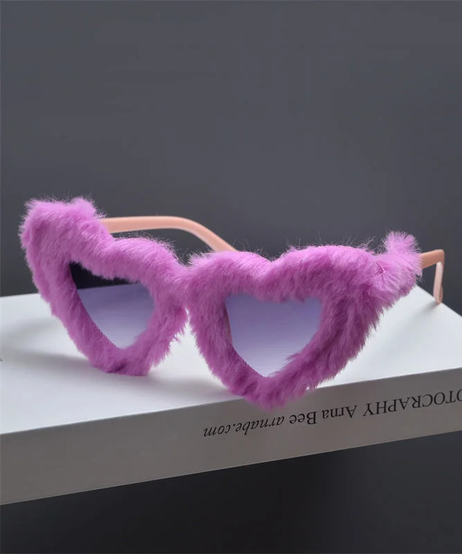 Herzförmige Plüsch Sonnenbrille