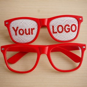 Lochbrille JGA mit Logo bedrucken | Rasterbrille indivi...