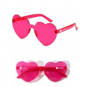 Transparente Sonnenbrille Herzfrom mit Logo bedrucken l...
