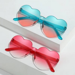 Transparente Sonnenbrille Herzform mit Logo bedrucken l...